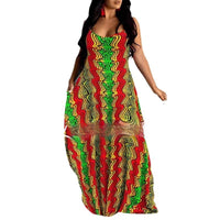 Women's Fashionable Plus-Size Printed Slip Dress
