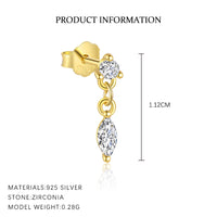 Silver Tassel Zircon Earrings For Women