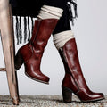 Women's Side-zip Chunky-heeled, Mid-calf Boots