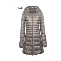 Lightweight Mid-length Plus Size Slim Fit Women's Down Jacket