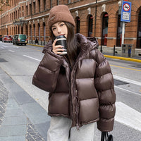 Maillard Bread Brown Short Puffer Jacket For Women