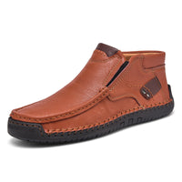 Flat Handmade Leather Shoes Spring High-top Plus Size