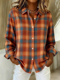 Check Print Women's Long Sleeve Shirt