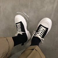 Men's Fashion Canvas Stitching Platform Shoes Simple
