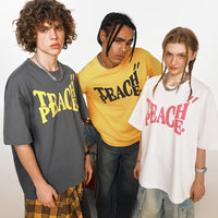 Foam Letter Short Sleeve Loose Couple Casual T-shirt