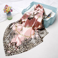 Small Square Towel European And American Printed Leopard Print Headscarf