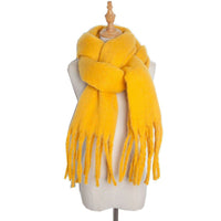Mohair Twist Braid Plush Scarf For Women Winter Thickened