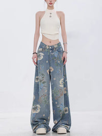 Women's Wide-leg Jeans Loose High Waist