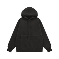 Couple Sweater Fleece-lined Thickened Hooded Solid Color Hoodie
