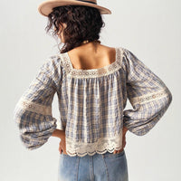 Patchwork Lace Blouse Women's Top