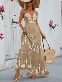Strap-printed Maxi Dress For Women