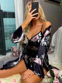 Midnight Charm Embroidered Slip Top Sexy Nightdress