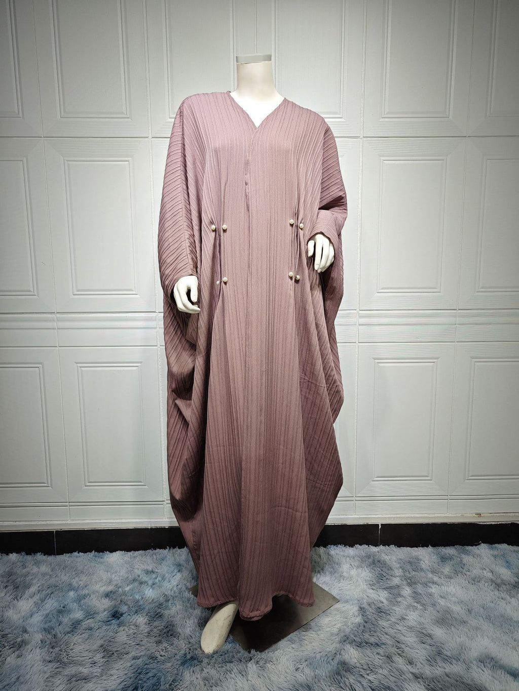 Muslim Women's Wear Modest Modern Fashion Turkish Striped Casual Plus Size Abaya Cardigan Robe