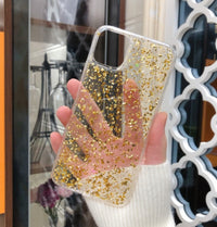 Ins Transparent Mobile Phone Case With Wind Gold And Tin Foil