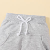 Children's Printed Long-sleeved Sweater Solid Color Two-piece Set