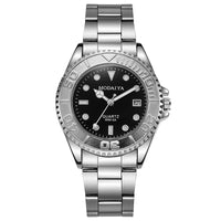 Silicone Steel Band Calendar Watch For Men Quartz Timepiece