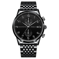 Men's Steel Belt Round Waterproof Fashion Quartz Watch