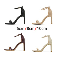 High-heeled Women's Shoes With Stiletto Round Toe And  Toe Fashion