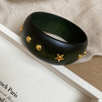 Irregular Wide-brimmed Tan Resin Bracelet