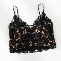 French-style Lace Mesh Camisole With Chest Pads Lightweight Outerwearbase Layer Top