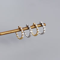 New S925 Silver Ins Geometric Zircon Diamond Earclip Earrings Silver Accessories Women