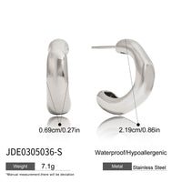 Jieding European And American Stainless Steel C-shaped Ear Studs Light Luxury High Sense