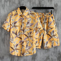 Beach Style Loose Men's Printed Two-piece Suit