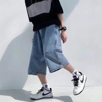 Washed Denim Shorts Men's Thin Pirate Shorts