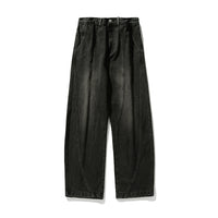 Wide-leg Washed Denim Jeans Mens Loose Casual Pants