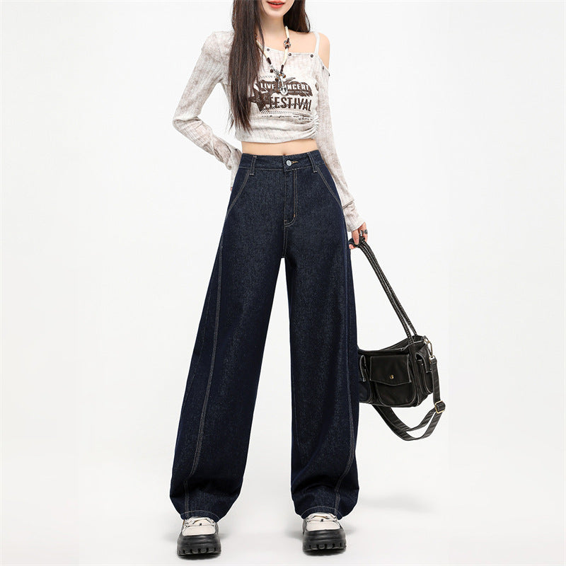 Spring New Split Patchwork Retro Casual Machete Jeans