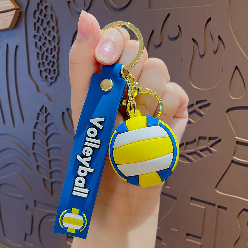 Creative Cartoon Ball Series Basketball Keychain Pendant Men's And Women's Schoolbags Ornaments