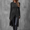 Women's Crew-Neck, Slim-Fit, Figure-Hugging Drapey T-Shirt