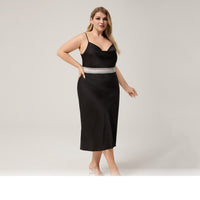 New Plus Size Camisole Pajamas For Women Summer Satin Sexy Nightdress Loungewear