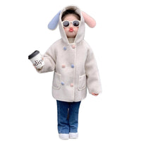 New Children Fashionable Fleece-lined Little Girl Thickened Warm Coat
