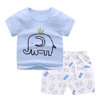 Children's Children's Summer Clothing Round Neck Short Sleeve Suit