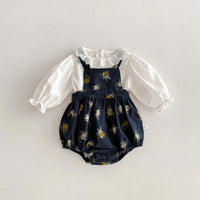 Baby Spring Clothes Small Floral Suspender Jumpsuit For Women