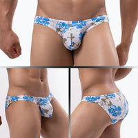 Men's Low Waist Printed Pattern Briefs