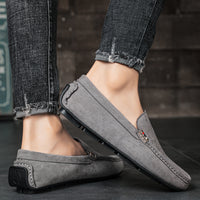 British Style Casual Men's Shoes Suede Rubber Sole Handmade Gommino Casual Shoes