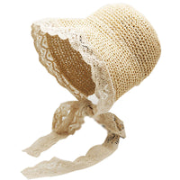 Korean Version Ins Lace Bow Straw Hat Foldable