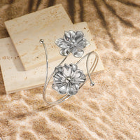 European And American Personalized Exaggerated Metal Flowers Openings Armband Bracelet