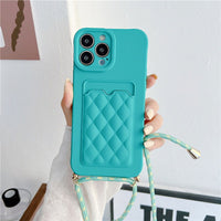 Card Lanyard Phone Case Diamond Diagonal Span