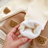 Comfortable Cute Bear Three-dimensional Embroidered Leisure Warm-keeping Pants