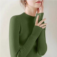 Thickened Knitting Sweater For Women Mid-collar Bottoming Shirt