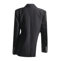 Female Suit Collar Stitching Design Irregular Blazer