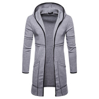 Men's High Street Mid-length Large Pocket Hooded Cardigan