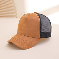 Simple And Versatile Imitation Suede Fabric Multi-color Baseball Cap For Outdoor Summer Mesh Breathable Sun Protection Beanie Hat