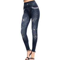 High-waisted Ultra-stretch Capri Pants With A Butterfly Print