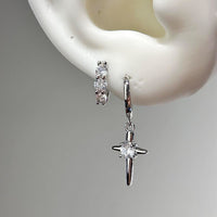 Niche Design Cross And Star Earrings