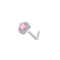 Peach Heart Butterfly With Zircon Stainless Steel Piercing Nose Ring