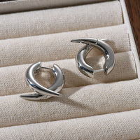 Unique Personality Advanced Metal Copper White Gold Plated Cross Ear Ring
